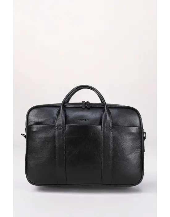 Hakiki Deri 14-15.6 İnç Siyah Notebook Laptop & Evrak Çantası
