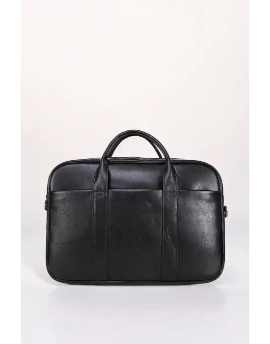 Hakiki Deri 14-15.6 İnç Siyah Notebook Laptop & Evrak Çantası