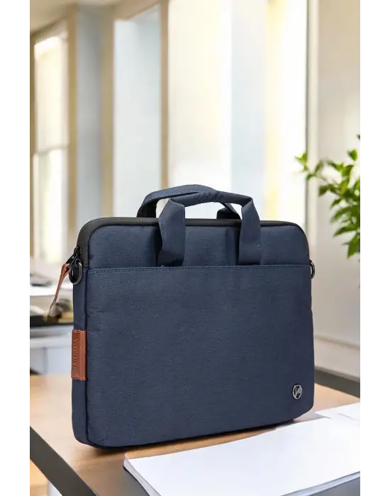 Su Geçirmez Kumaş 13-14 İnç Lacivert Evrak & Notebook Laptop Çantası