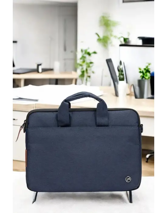 Su Geçirmez Kumaş 13-14 İnç Lacivert Evrak & Notebook Laptop Çantası