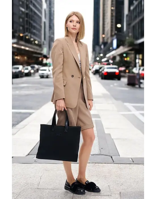 Kadın Casual Su Geçirmez 13-14 İnç Siyah Evrak Notebook Laptop Çantası