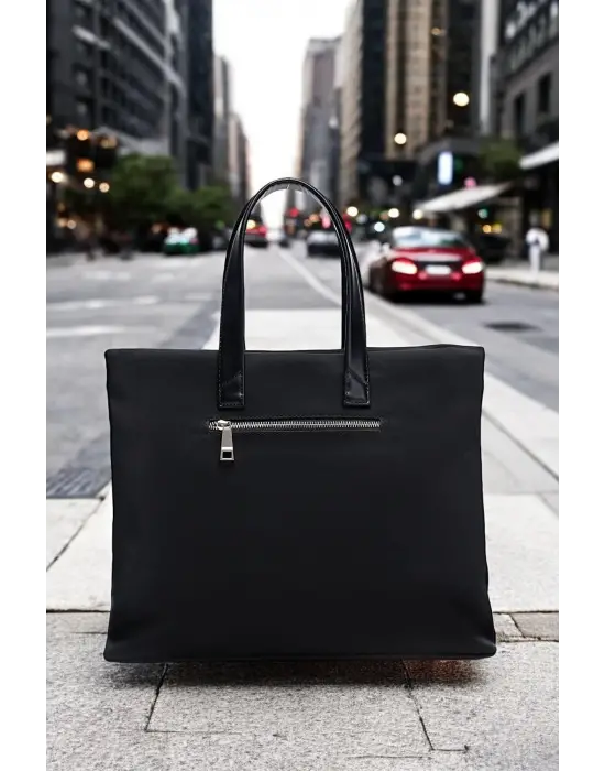 Kadın Casual Su Geçirmez 13-14 İnç Siyah Evrak Notebook Laptop Çantası