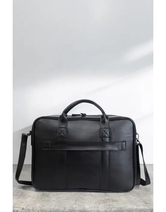 Unisex Lüx Macbook Organizer 15.6-16 İnç Siyah Laptop Evrak Çantası