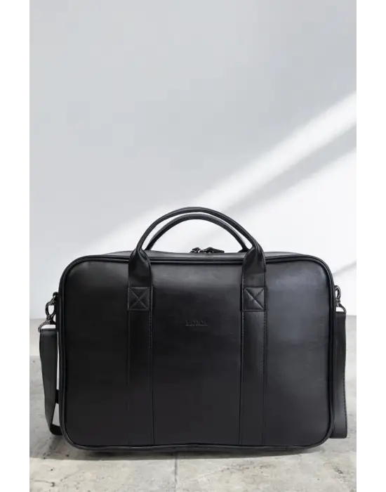 Unisex Lüx Macbook Organizer 15.6-16 İnç Siyah Laptop Evrak Çantası