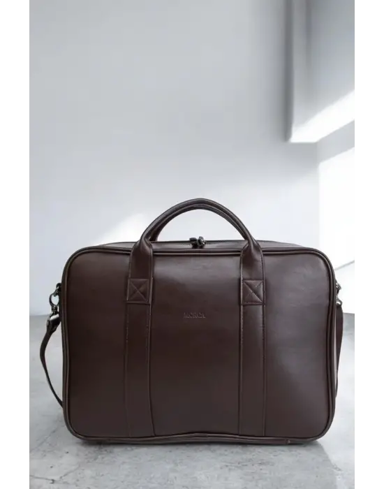 Unisex Lüx Macbook Organizer 15.6-16 İnç Kahverengi Laptop Evrak Çantası