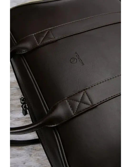 Unisex Lüx Macbook Organizer 15.6-16 İnç Kahverengi Laptop Evrak Çantası