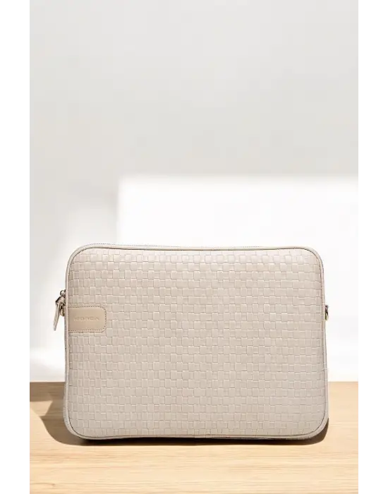 Hasır Lüx Macbook Air Pro 13.3-14 İnç Bej Laptop Kılıfı