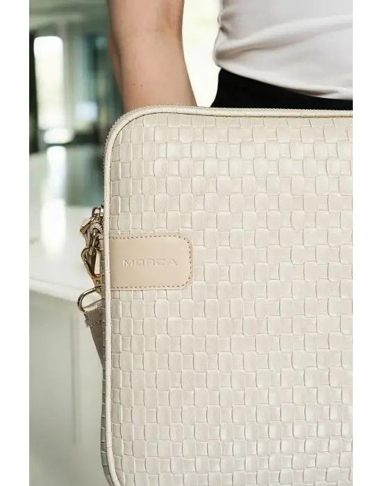 Hasır Lüx Macbook Air Pro 13.3-14 İnç Bej Laptop Kılıfı