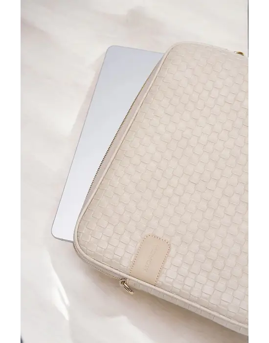 Hasır Lüx Macbook Air Pro 13.3-14 İnç Bej Laptop Kılıfı