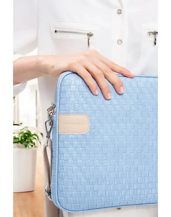 Hasır Lüx Macbook Air Pro 13.3-14 İnç Mavi Laptop Kılıfı