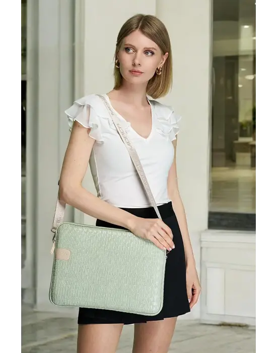 Hasır Lüx Macbook Air Pro 13.3-14 İnç Mint Laptop Kılıfı