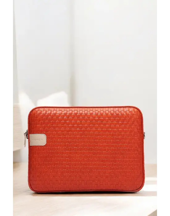 Hasır Lüx Macbook Air Pro 13.3-14 İnç Turuncu Laptop Kılıfı