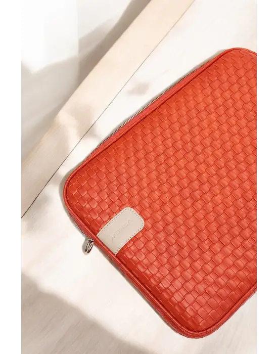 Hasır Lüx Macbook Air Pro 13.3-14 İnç Turuncu Laptop Kılıfı