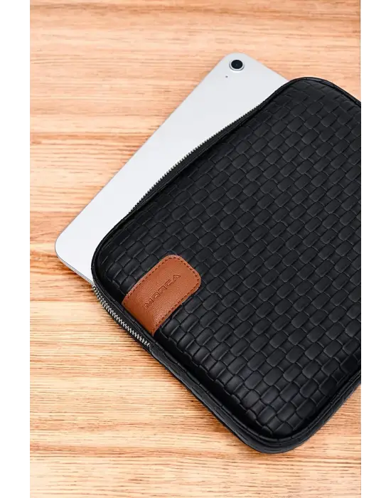 11 İnç iPad Air Pro, Matepad, Galaxy Hasır Siyah Tablet Kılıf Çantası