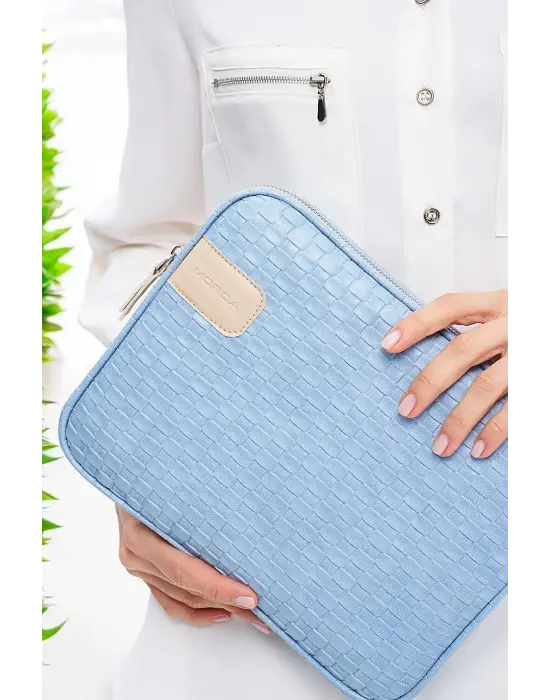 11 İnç iPad Air Pro, Matepad, Galaxy Hasır Mavi Tablet Kılıf Çantası