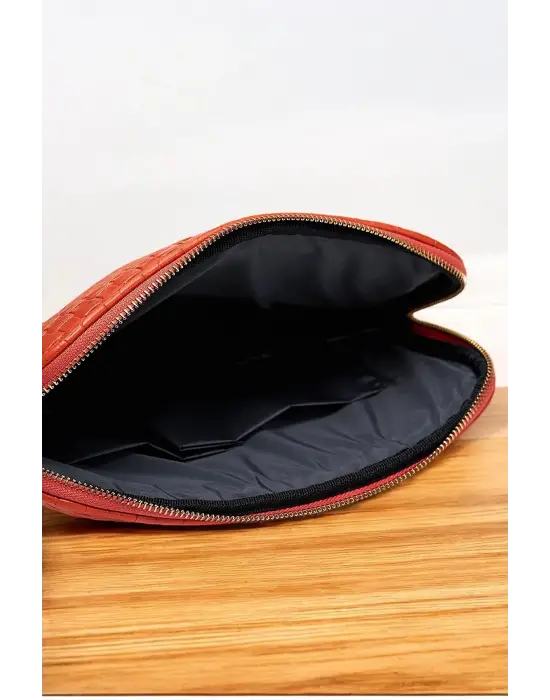 11 İnç iPad Air Pro, Matepad, Galaxy Hasır Turuncu Tablet Kılıf Çantası