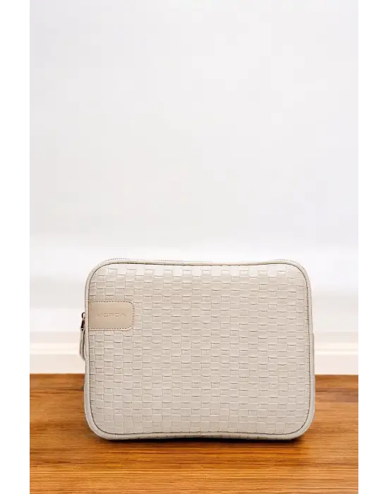 11 İnç iPad Air Pro, Matepad, Galaxy Hasır Bej Tablet Kılıf Çantası