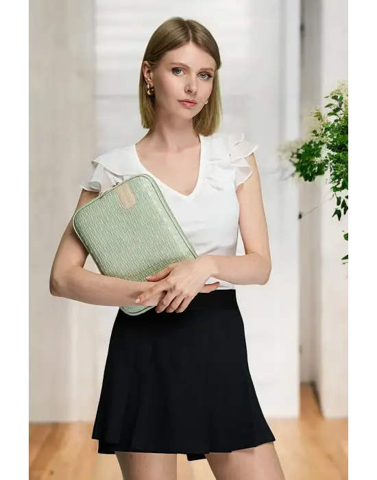 11 İnç iPad Air Pro, Matepad, Galaxy Hasır Mint Tablet Kılıf Çantası