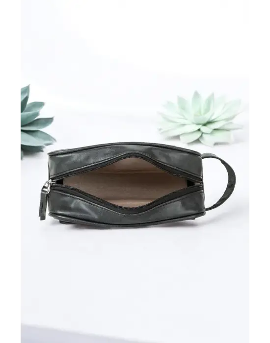 Crazy Siyah Kişisel Bakım & Makyaj El Çantası