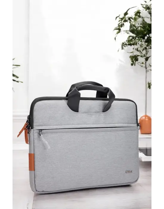 Su Geçirmez Kumaş Macbook Air Pro 13-14 inç Açık Gri Laptop Evrak Çantası