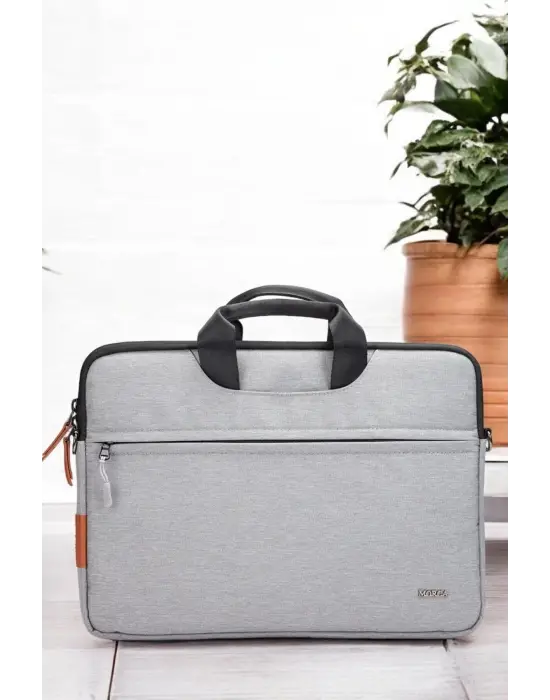 Su Geçirmez Kumaş Macbook Air Pro 13-14 inç Açık Gri Laptop Evrak Çantası