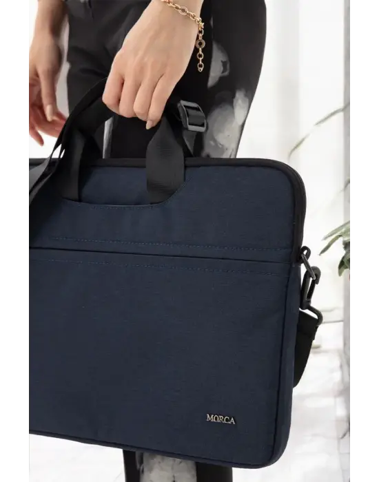 Su Geçirmez Kumaş Macbook Air Pro 13-14 inç Lacivert Laptop Evrak Çantası