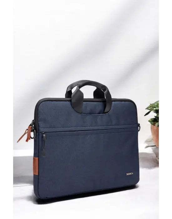 Su Geçirmez Kumaş Macbook Air Pro 13-14 inç Lacivert Laptop Evrak Çantası