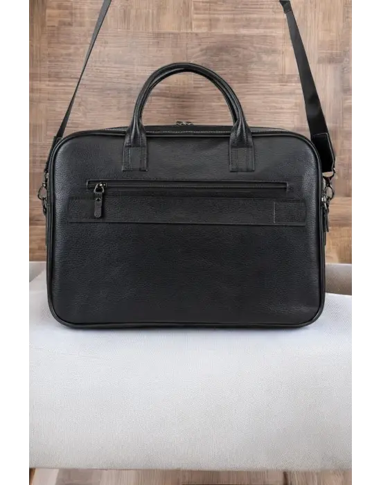 Lüx Hakiki Deri 14-15.6 İnç Siyah Laptop & Evrak Çantası