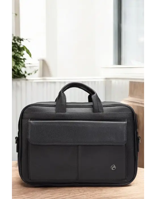 Lüx Kaliteli 16-17 inç Siyah Laptop Bölmeli Evrak Çantası