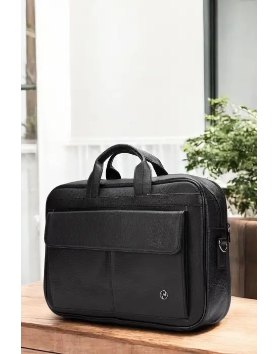 Lüx Kaliteli 16-17 inç Siyah Laptop Bölmeli Evrak Çantası