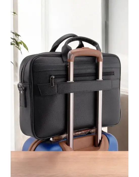 Lüx Kaliteli 16-17 inç Siyah Laptop Bölmeli Evrak Çantası