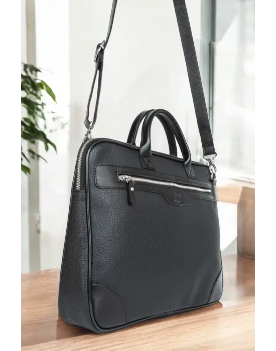 Omuz Askılı 14-15.6 inç Ofis Siyah Laptop Evrak Çantası