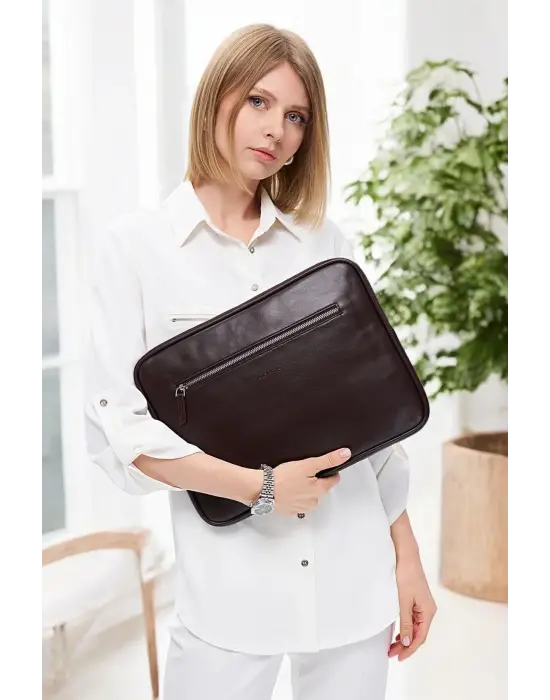 Macbook Air Pro 13.3 & 14 İnç Kahverengi Laptop Kılıfı El Çantası