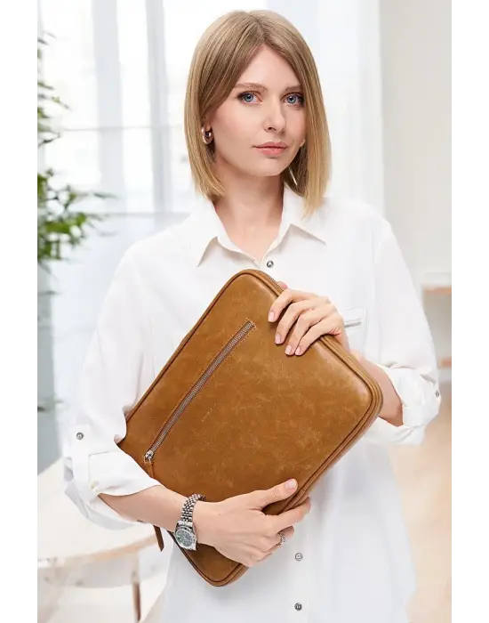 Macbook Air Pro 13.3 & 14 İnç Taba Laptop Kılıfı El Çantası