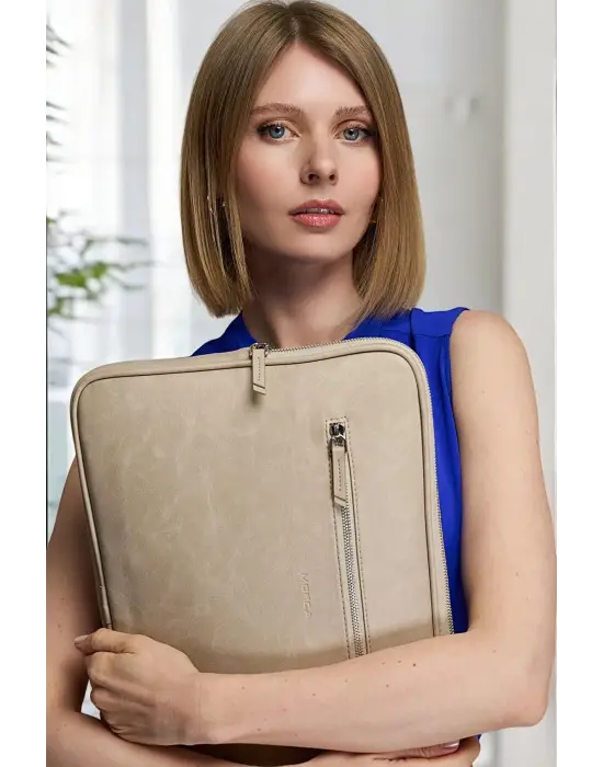 Macbook Air Pro 13.3 & 14 İnç Bej Laptop Kılıfı El Çantası