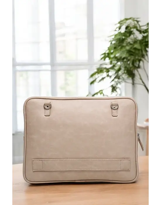 Macbook Air Pro 13.3 & 14 İnç Bej Laptop Kılıfı El Çantası