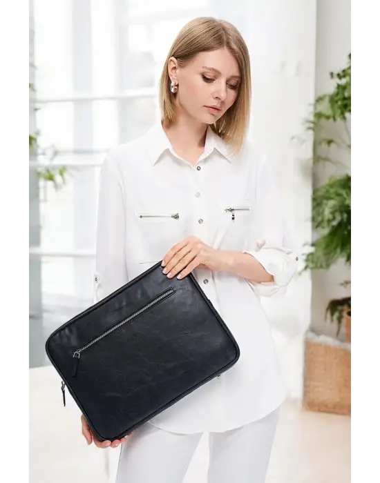 Macbook Air Pro 13.3 & 14 İnç Siyah Laptop Kılıfı El Çantası