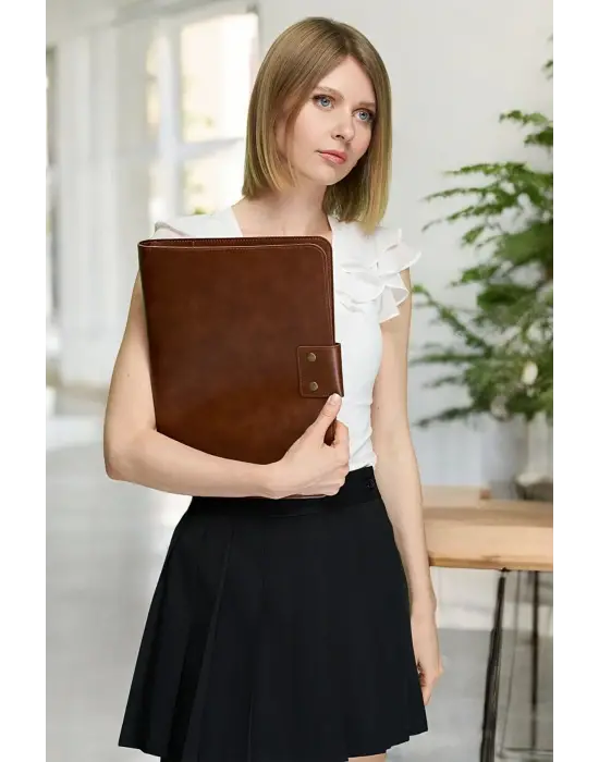 Lüx Macbook Air Pro 13-14 İnç Ofis Organizer Taba Nova Evrak & Laptop & Tablet Çantası