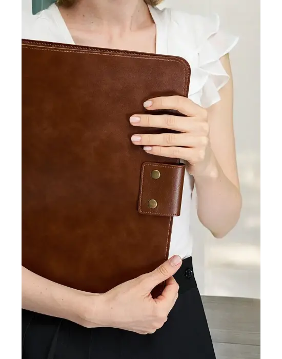 Lüx Macbook Air Pro 13-14 İnç Ofis Organizer Taba Nova Evrak & Laptop & Tablet Çantası