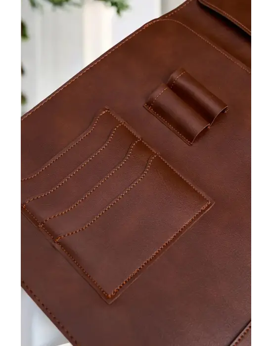 Lüx Macbook Air Pro 13-14 İnç Ofis Organizer Taba Nova Evrak & Laptop & Tablet Çantası