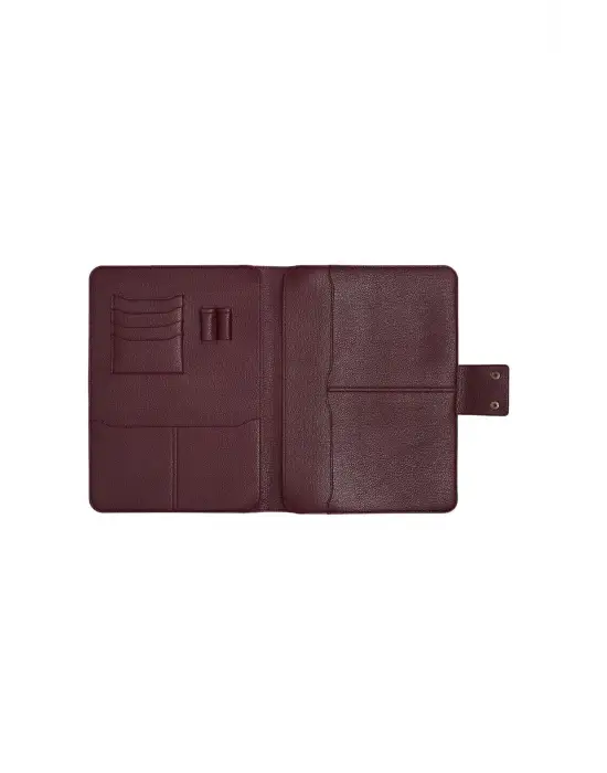 Lüx Macbook Air Pro 13-14 İnç Ofis Organizer Bordo Naturel Evrak & Laptop & Tablet Çantası