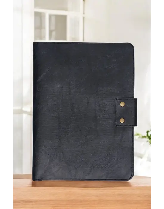 Lüx Macbook Air Pro 13-14 İnç Ofis Organizer Crazy Siyah Evrak & Laptop & Tablet Çantası