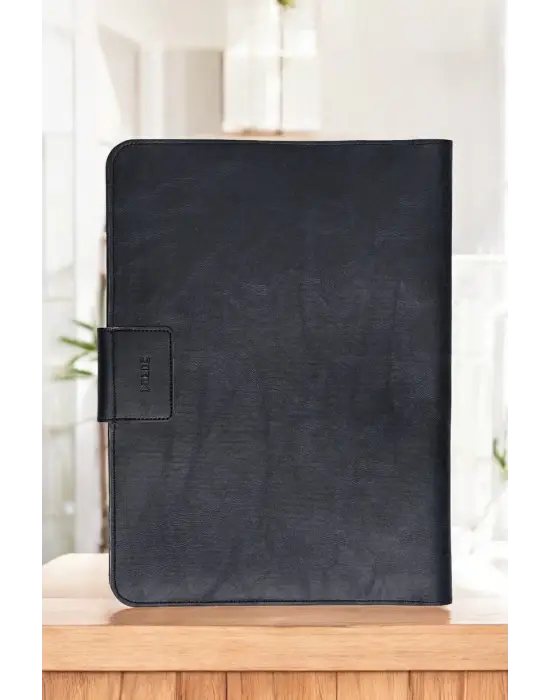 Lüx Macbook Air Pro 13-14 İnç Ofis Organizer Crazy Siyah Evrak & Laptop & Tablet Çantası