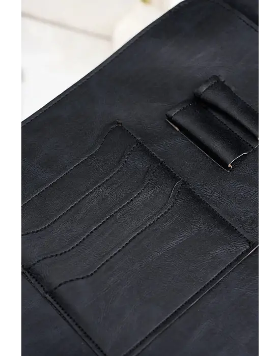 Lüx Macbook Air Pro 13-14 İnç Ofis Organizer Crazy Siyah Evrak & Laptop & Tablet Çantası