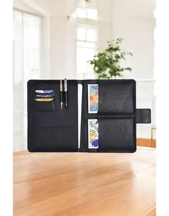 Lüx Macbook Air Pro 13-14 İnç Ofis Organizer Crazy Siyah Evrak & Laptop & Tablet Çantası