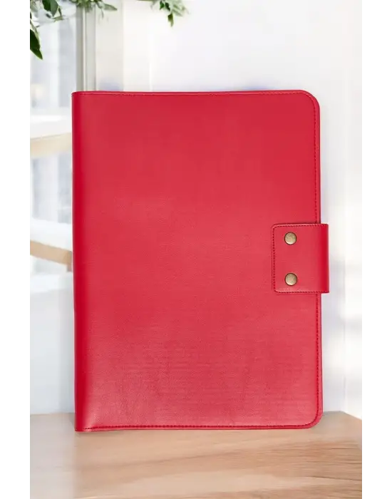 Lüx Macbook Air Pro 13-14 İnç Ofis Organizer Kırmızı Evrak & Laptop & Tablet Çantası