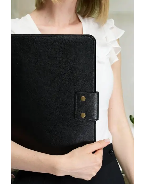 Lüx Macbook Air Pro 13-14 İnç Ofis Organizer Costa Siyah Evrak & Laptop & Tablet Çantası