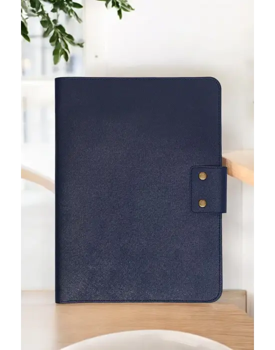 Lüx Macbook Air Pro 13-14 İnç Ofis Organizer Lacivert Evrak & Laptop & Tablet Çantası