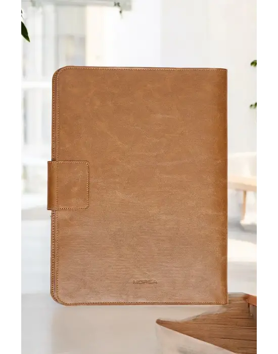 Lüx Macbook Air Pro 13-14 Crazy Taba Ofis Organizer Evrak & Laptop & Tablet Çantası