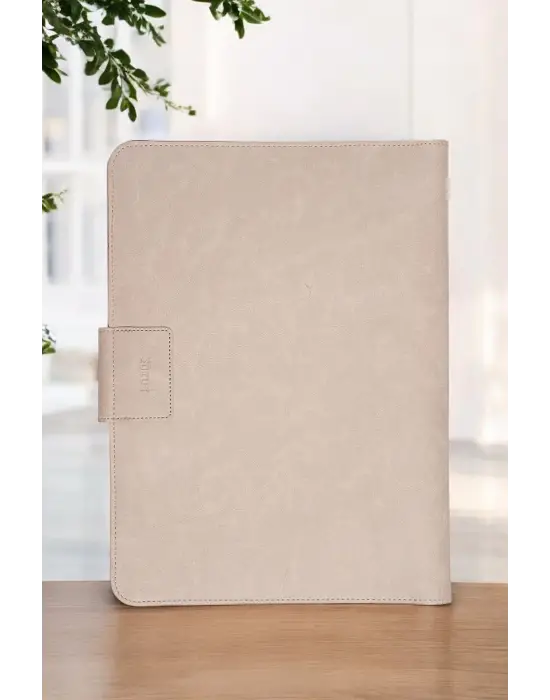 Lüx Macbook Air Pro 13-14 İnç Ofis Organizer Crazy Bej Evrak & Laptop & Tablet Çantası